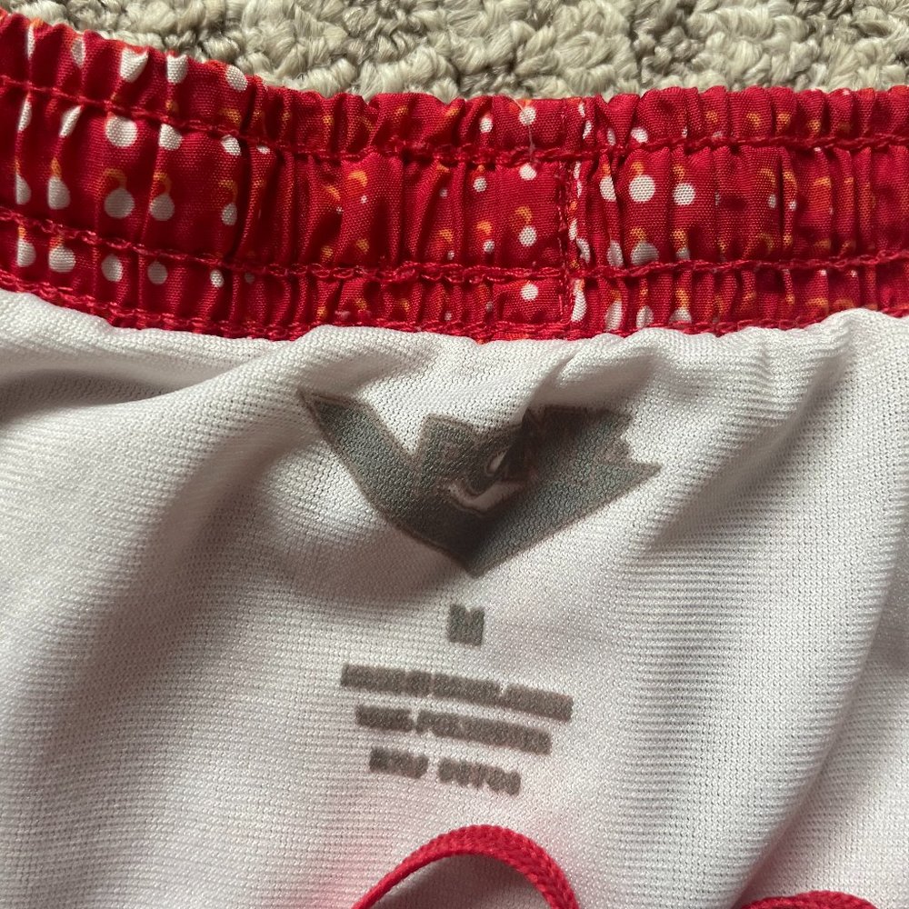 Red Patterned Running Shorts - Picture 3 of 3